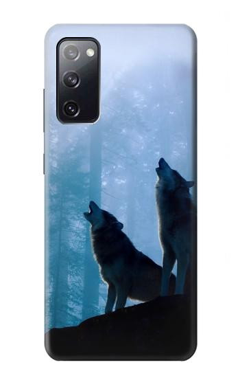 S4053 Two Wolves Couple Howling Forest Case For Samsung Galaxy S20 FE
