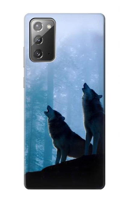 S4053 Two Wolves Couple Howling Forest Case For Samsung Galaxy Note 20