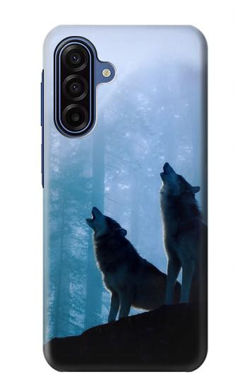 S4053 Two Wolves Couple Howling Forest Case For Samsung Galaxy A17, A18