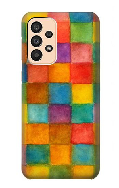S4077 Water Color Painting Colorful Check Pattern Case For Samsung Galaxy A33 5G