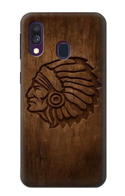 S4035 Native American Wood Carving Case For Samsung Galaxy A40