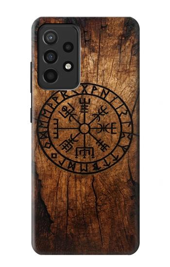 S4036 Viking Vegvisir Compass Wood Case For Samsung Galaxy A52, Galaxy A52 5G