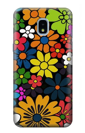 S4043 Colorful Flowers Cartoon Case For Samsung Galaxy J3 (2018), J3 Star, J3 V 3rd Gen, J3 Orbit, J3 Achieve, Express Prime 3, Amp Prime 3