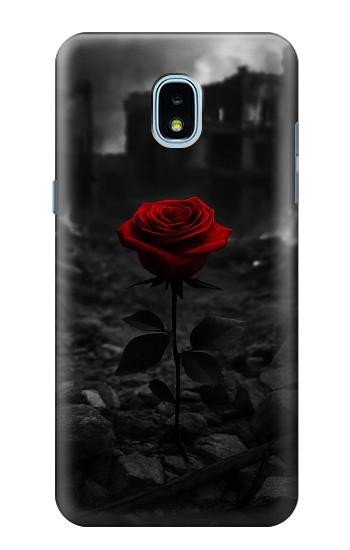 S4048 Red Rose Ruins Case For Samsung Galaxy J3 (2018), J3 Star, J3 V 3rd Gen, J3 Orbit, J3 Achieve, Express Prime 3, Amp Prime 3