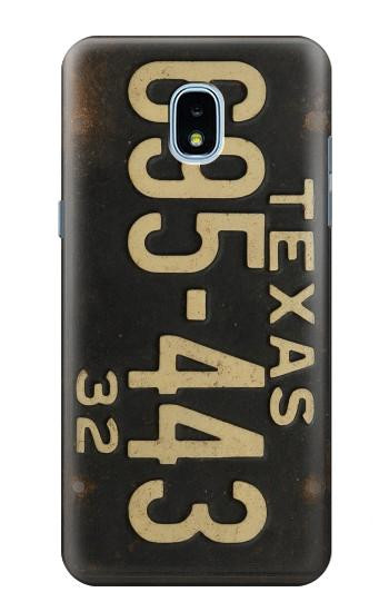 S4061 Vintage Texas Car License Plate Case For Samsung Galaxy J3 (2018), J3 Star, J3 V 3rd Gen, J3 Orbit, J3 Achieve, Express Prime 3, Amp Prime 3