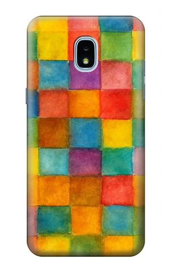 S4077 Water Color Painting Colorful Check Pattern Case For Samsung Galaxy J3 (2018), J3 Star, J3 V 3rd Gen, J3 Orbit, J3 Achieve, Express Prime 3, Amp Prime 3