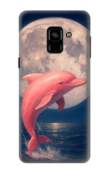 S4045 Dolphin Moon Night Case For Samsung Galaxy A8 (2018)
