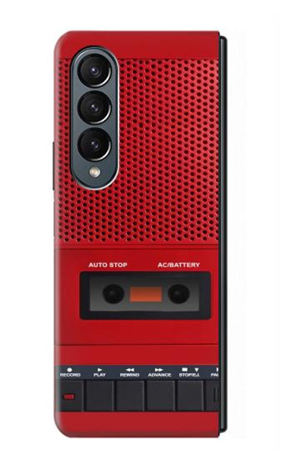 S4073 Vintage Red Cassette Player Graphic Case For Samsung Galaxy Z Fold 4