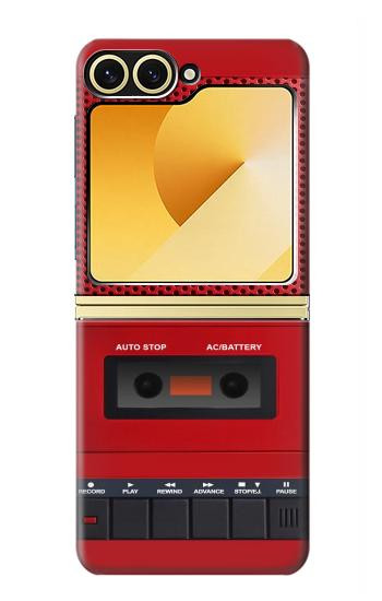 S4073 Vintage Red Cassette Player Graphic Case For Samsung Galaxy Z Flip 6, Flip 7 FE