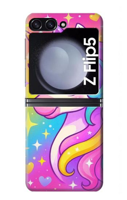 S4057 Cute Unicorn Cartoon Case For Samsung Galaxy Z Flip 5