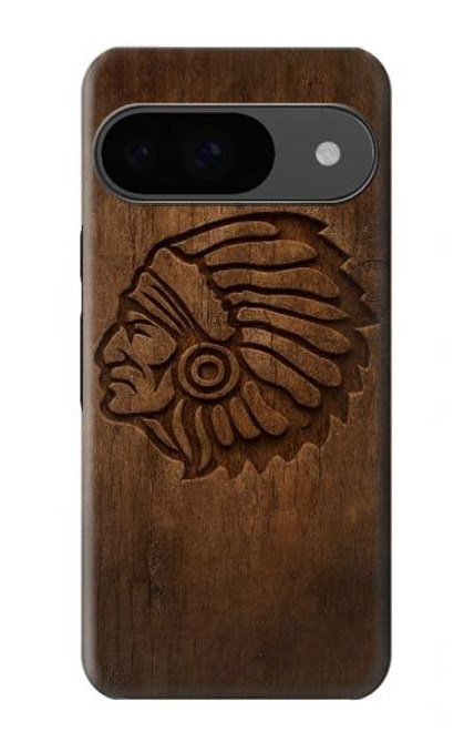S4035 Native American Wood Carving Case For Google Pixel 9