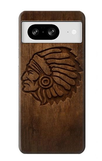 S4035 Native American Wood Carving Case For Google Pixel 8