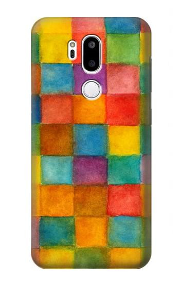S4077 Water Color Painting Colorful Check Pattern Case For LG G7 ThinQ