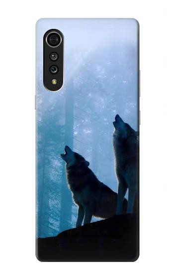 S4053 Two Wolves Couple Howling Forest Case For LG Velvet