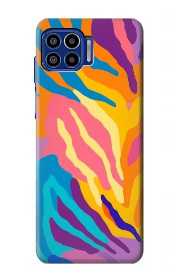 S4037 Colorful Zebra Pattern Case For Motorola One 5G