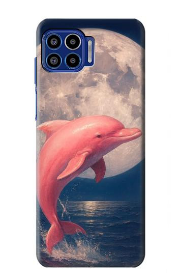 S4045 Dolphin Moon Night Case For Motorola One 5G
