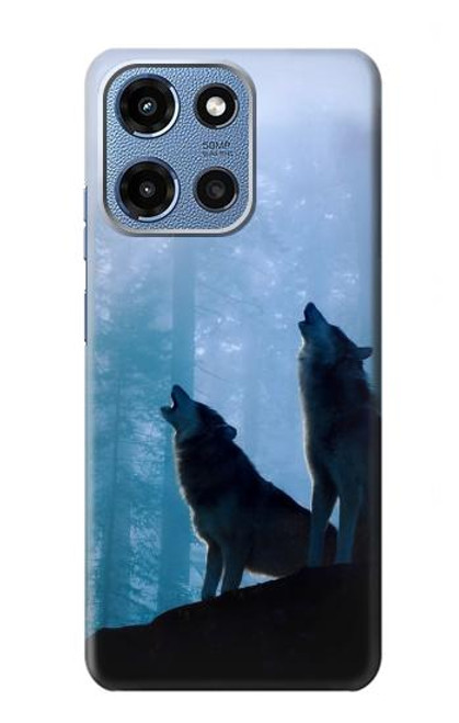 S4053 Two Wolves Couple Howling Forest Case For Motorola Moto G 5G (2025)