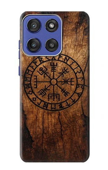 S4036 Viking Vegvisir Compass Wood Case For Motorola Moto G Stylus 5G (2025,2026), Edge 60 Stylus