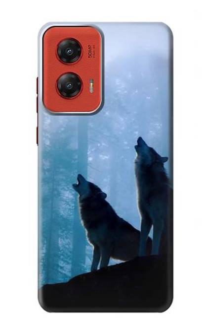 S4053 Two Wolves Couple Howling Forest Case For Motorola Moto G Stylus 5G (2024)
