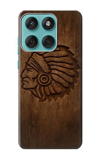 S4035 Native American Wood Carving Case For Motorola Edge 60 Fusion