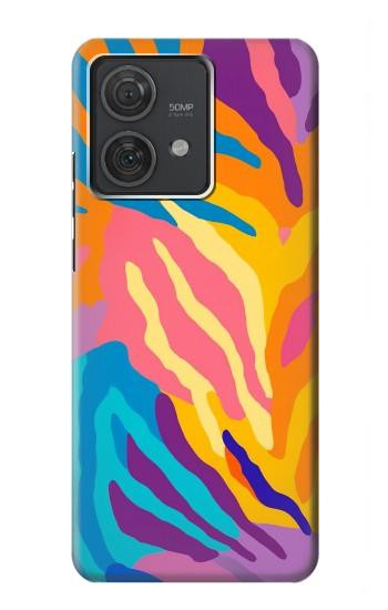 S4037 Colorful Zebra Pattern Case For Motorola Edge 40 Neo