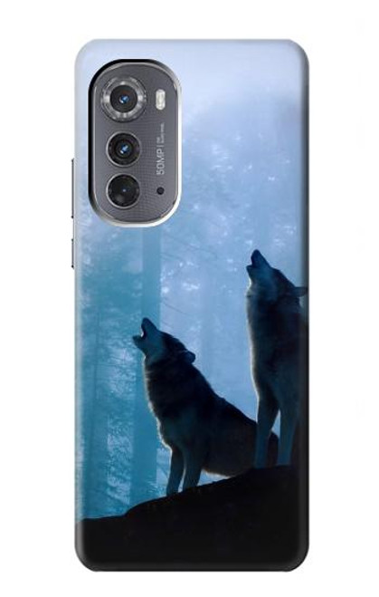 S4053 Two Wolves Couple Howling Forest Case For Motorola Edge (2022)