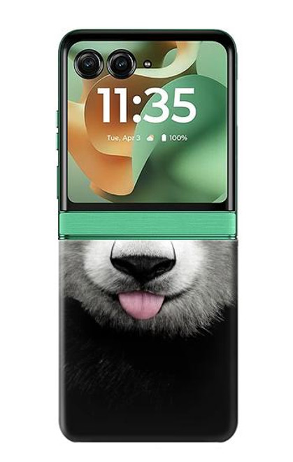 S4049 Cute Panda Stick Out Tongue Case For Motorola Razr 60, Razr 2025