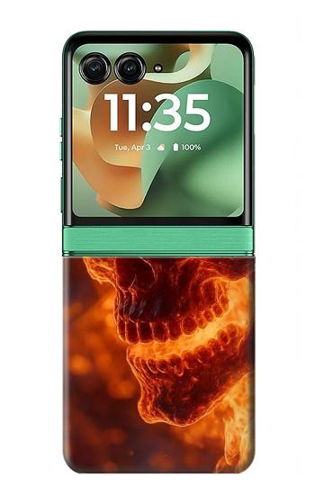 S4062 Fire Skull Case For Motorola Razr 70+,60+, Razr+ (2026, 2025, 2024)