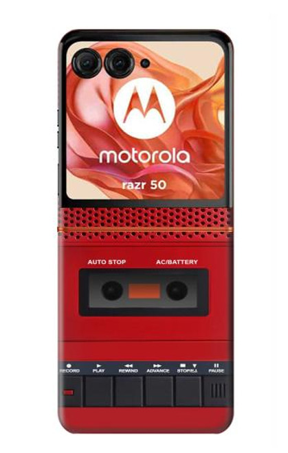 S4073 Vintage Red Cassette Player Graphic Case For Motorola Razr 50