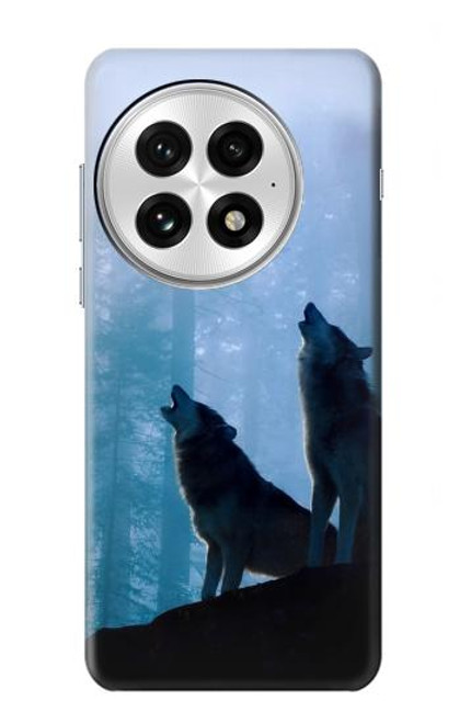 S4053 Two Wolves Couple Howling Forest Case For OnePlus 13