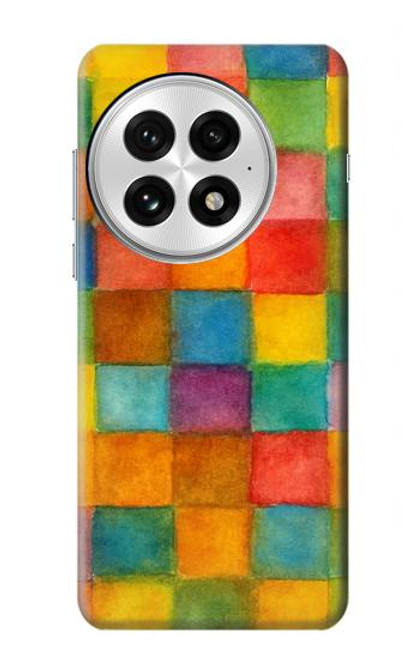 S4077 Water Color Painting Colorful Check Pattern Case For OnePlus 13