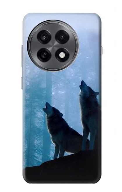 S4053 Two Wolves Couple Howling Forest Case For OnePlus 13R