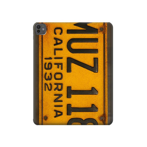 S4060 Vintage California Car License Plate Hard Case For iPad Pro 13 (2024)