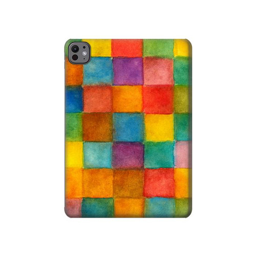 S4077 Water Color Painting Colorful Check Pattern Hard Case For iPad Air (2020, 2022), Air 11 (2024,2025,2026), Pro 11 (2022)