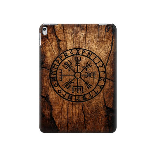 S4036 Viking Vegvisir Compass Wood Hard Case For iPad 9.7 (2017,2018), iPad 6, iPad 5