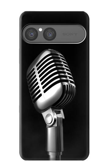 S1672 Retro Microphone Jazz Music Case For Sony Xperia 10 VII, 10 VIII