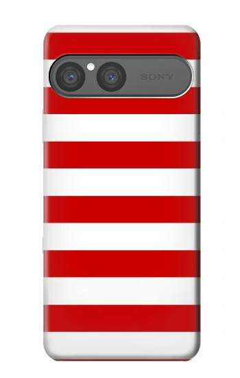 S2364 Red and White Striped Case For Sony Xperia 10 VII, 10 VIII