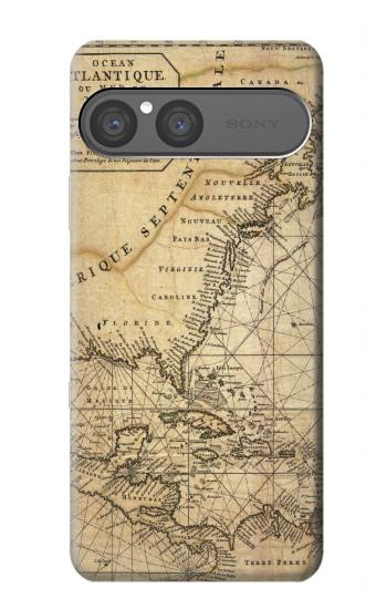 S2506 Exploration North America Map Case For Sony Xperia 10 VII, 10 VIII