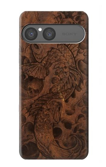 S3405 Fish Tattoo Leather Graphic Print Case For Sony Xperia 10 VII