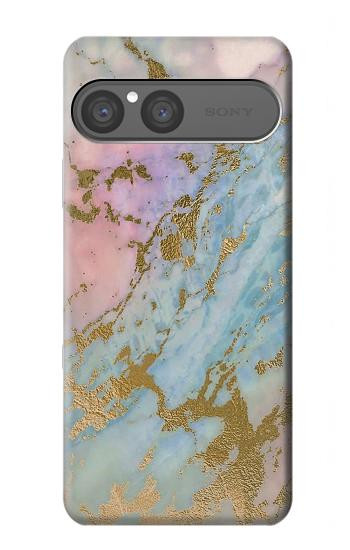 S3717 Rose Gold Blue Pastel Marble Graphic Printed Case For Sony Xperia 10 VII