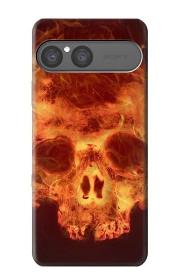 S3881 Fire Skull Case For Sony Xperia 10 VII, 10 VIII