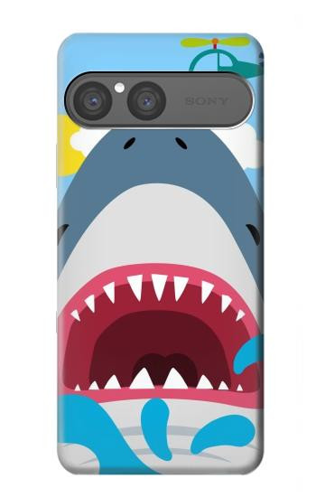 S3947 Shark Helicopter Cartoon Case For Sony Xperia 10 VII, 10 VIII