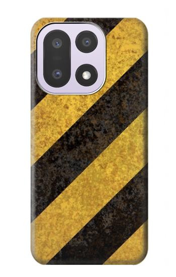 S2231 Yellow and Black Line Hazard Striped Case For OnePlus 15