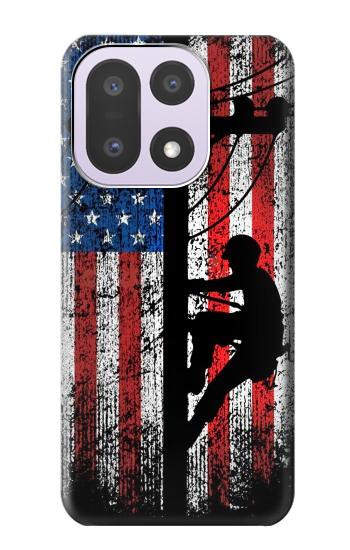 S3803 Electrician Lineman American Flag Case For OnePlus 15