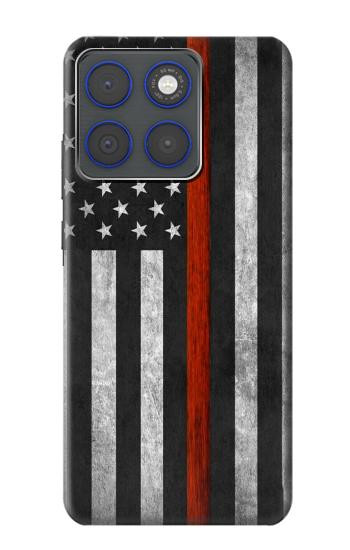 S3472 Firefighter Thin Red Line Flag Case For Motorola Edge 70