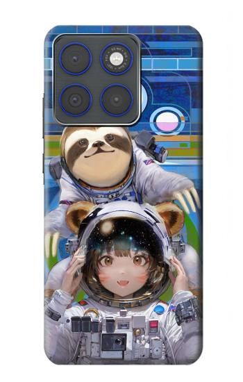 S3915 Raccoon Girl Baby Sloth Astronaut Suit Case For Motorola Edge 70