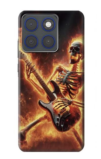 S3984 Fire Skeleton Playing Guitar Case For Motorola Edge 70