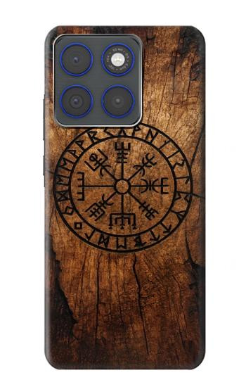 S4036 Viking Vegvisir Compass Wood Case For Motorola Edge 70