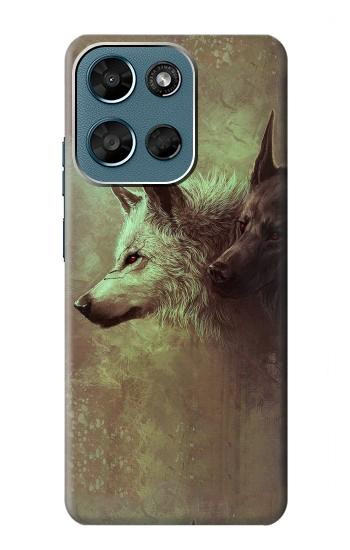 S0931 White Black Wolf Case For Motorola Moto G (2026), G Play (2026)