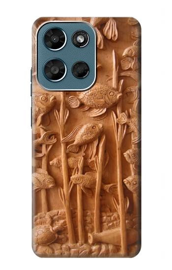 S1307 Fish Wood Carving Graphic Printed Case For Motorola Moto G (2026), G Play (2026)